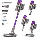 Cordless Vacuum Cleaner for Home - Powerful Stick Vacuum with HEPA Filter, 55-Min Runtime, LED Light, Anti-Tangle Brush, Detachable Battery,Lightweight Vacuum for Pet Hair,Carpets & Hard Floors