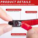 50 Feet D-Shape Rubber Weather Stripping Door Seal Strip, Fingwerk Self-Adhesive Backing Door Weatherstripping for Door Frame Insulation Large Gap, Easy Cut to Size with Tailor Scissors(Black)