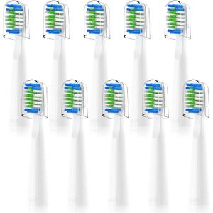 Compatible with Bitvae D2 Electric Toothbrush Replacement Heads, for Bitvae D2 Electric Toothbrush,10 Pack (White)