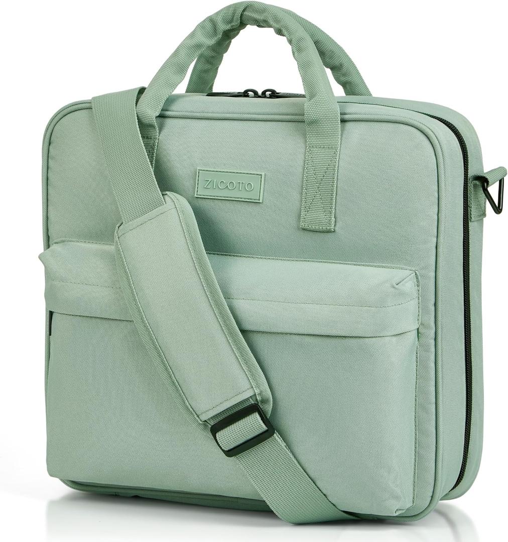 Sturdy 3 Ring Zipper Binder With Shoulder Strap For School - Beautiful 2 Inch Zip Up Binder with Extra Pockets Holds 500 Sheets, Books & Laptop - Easy to Carry Trapper Keeper Made Of Premium Fabrics (Sage)