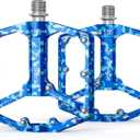 Road/Mountain Bike Pedals - 3 Bearings Bicycle Pedals - 9/16” CNC Machined Flat Pedals with Removable Anti-Skid Nails