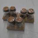 Perfectly plain collection Vintage Glass milk bottle with round cork top 6PCS