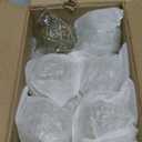 AuldHome Design Farmhouse Ball Ornaments (Set of 6, White); Distressed Metal Glass Ball Vintage Style Christmas Decorations