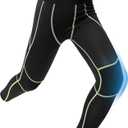 PATPAT Boys Compression Pants, Quick Dry Leggings Tights for Sports Running Training Basketball, Athletic Base Layer Bottoms (Black, L)