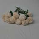 Floweroyal 12pcs Artificial Chrysanthemum Ball Flowers Silk Hydrangea Bridal Wedding Bouquet for Home Garden Party Office Coffee House Decoration (Cream White)