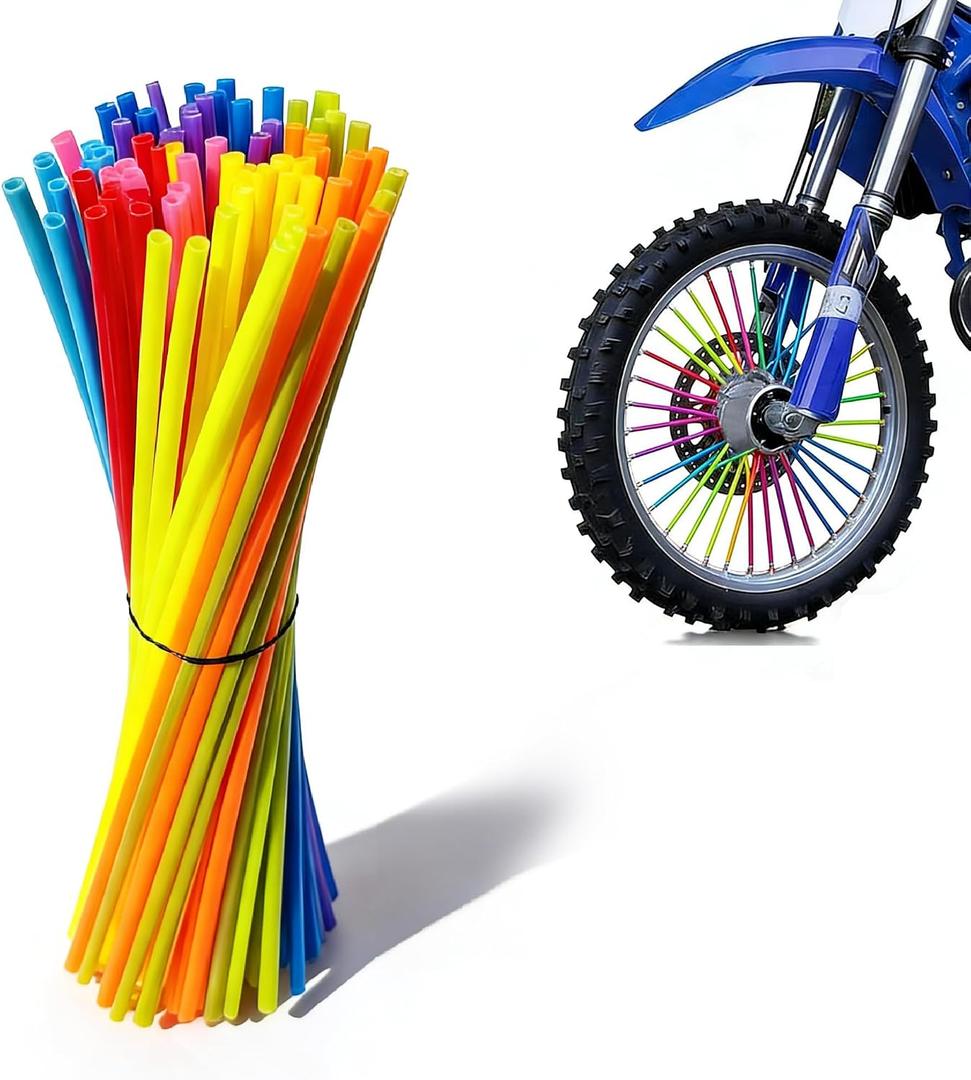 2 x 72Pcs Colorful Bike Spoke Covers - Universal 8"-21" Wheel Wraps