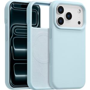 Magnetic for iPhone 17 Pro Max Case 6.9", Premium Liquid Silicone Case,[Compatible with Magsafe][Soft Anti-Scratch Microfiber Lining],Slim Thin Shockproof Phone Cover-Sky Blue