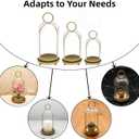 3 Pack Metal Candle Holders with Glass Dome, 5.5" & 4.7" & 3.9" Wide Gold Candlestick Holders Set, Versatile Hurricane Lanterns Candleholders for Pillar Candle, Decorative Glass Display Dome Stands