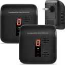 Gas Leak Detector, 2 Pack Natural Gas Alarm for Home & RV, Plug-in Propane Detector Monitor with Audible & Visual Alarm, AC 120V-240V, Black Color