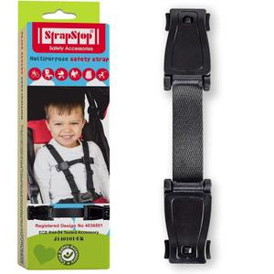 Strap Stop Anti Escape Car Seat Strap  UK Made, Crash Tested, ECE R44-04 & R129 Passed Buckle up Houdini Straps for Car Seat  Multi-use & Impossible to Unlock (1 x Car Seat Safety Clip) - 4 Colors (Black) Strap Stop Anti Escape Car Seat Strap  UK Made, Crash Tested, ECE R44-04 & R129 Passed Buckle up Houdini Straps for Car Seat  Multi-use & Impossible to Unlock (1 x Car Seat Safety Clip) - 4 Colors (Black)