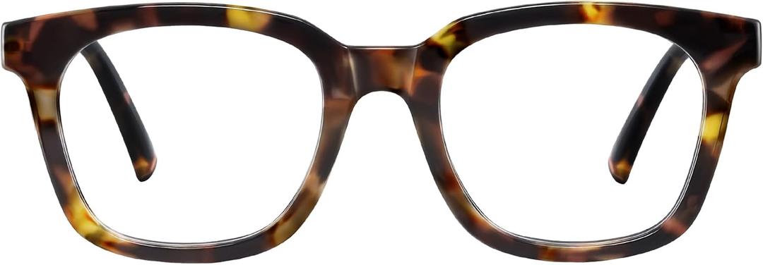 Jectieey Blue Light Blocking Glasses for Women Men, Oversize Fashion Squre Anti Eyestrain Glasses for Gaming/Reading/TV (A01 Tortoise)