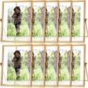 Treela 9 Set Gold Frames 6x8 Inch for Picture Sizes 4x6, Metal Glass Vintage Brass Floating Photo Frame Vertical Tabletop Display for Wedding Home Office Desk Decorations(Frame Size 6x8 Inch)