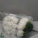 White Roses Artificial Flowers, 2 Pack Rose Fake Flower Bouquets Realistic Faux Silk Flowers for Vase Bridal Bouquet Wedding Centerpieces Arrangements Home Dcor