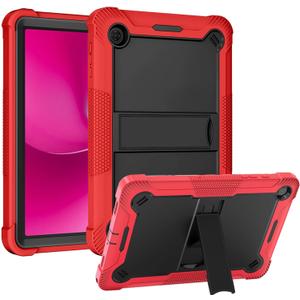 Case for T-Mobile REVVL Tab 2 Android 15 Tablet 10.1 inch,Heavy Duty Shockproof Protective Cover with Kickstand,Kids Friendly,4 Corners Thicken Shockproof,Red+Black