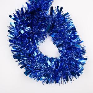 33FT Christmas Tinsel Garland,Blue Shiny Metallic Foil Decorations for Parade Floats, Halloween, Christmas Tree, New Year Parties,Birthday Party,Indoor and Outdoor Disco Party Supplies