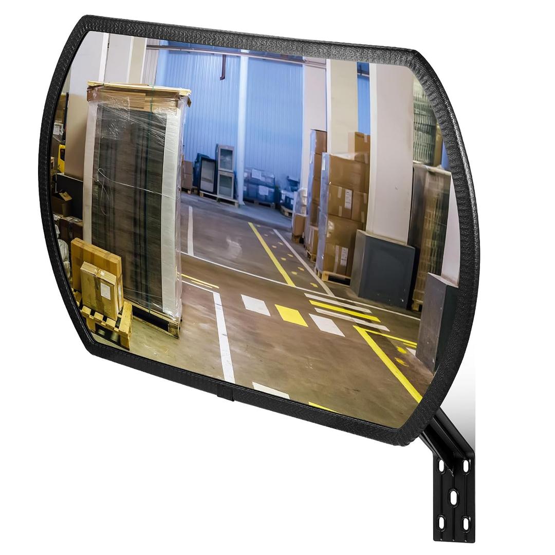 Geetery 1 Piece 36" x 24" Garage Convex Security Mirror Outdoor Indoor Round Rectangular Acrylic Traffic Corner Mirror Blindspot for Wall Parking with Protective Film for Driveway