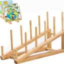 Wooden Puzzle Storage Rack Jigsaw Puzzle Holder Rack for Puzzle Easel Board Easy to Install Wood Display Stand 11.10 inch Organizer Shelf for Adults Craft C Collection Lovers C-1