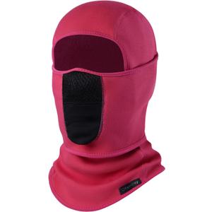 2 x Balaclava Ski Mask (with Breathable Holes) Windproof Winter Fleece Neck Face Warmer for Men&Women (Rose Red)