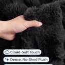 Faux Fur Throw Blanket - King Size Bubble Blanket - 90" x 108", Black