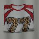 Floerns Women's Plus Size Cheetah Number Print Half Sleeve T Shirt Crew Neck Jersey Tee Tops, X-Large