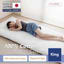 MORIRIN Zippered Cover for Japanese Futon Floor Mattress, 100% Cotton, Made in Japan, King, White