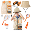 Kids Explorer Kit & Bug Catcher Kit, Kids Camping Gear for Kids, Outdoor Exploration Set with Vest & Hat, Ideal Outdoor Camping Adventure Toys for Ages 3 4 5 6 7 8 Boys Girls