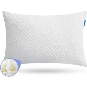 Memory Foam Toddler Pillow,20X14 Kids Pillow with Machine Washable Comfortable Pillowcase Rayon Derived from Bamboo,Adjustable Height Toddler Pillows for Sleeping 2-6 Years Old (1, White) (Standard)