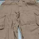 Viatabuna Women's High Rise Straight Leg Y2K Streetwear Cargo Pants Baggy Boyfriend Pants with Pocket (Medium, Khaki)