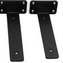 3 Pack - 10 inch Black Hidden L Shelf Bracket (1/5 Inch Thicked) Iron Floating Shelf Brackets Rustic Industrial Metal Brackets for Shelf Support