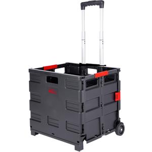 JJRING Folding Rolling Crate, Portable Utility Cart, Collapsible Handcart Shopping Trolley, Rolling Crate with Wheels for Teacher, Grocery, Office and Luggage JJRING Folding Rolling Crate, Portable Utility Cart, Collapsible Handcart Shopping Trolley, Rolling Crate with Wheels for Teacher, Grocery, Office and Luggage