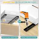HBL' 1 Pack | 21" Deep Pull Out Cabinet Organizer Adhesive, (13.8" to 22.0") Width Expandable Sturdy Carbon Steel Roll-Out Drawers, Designed for Frameless Cabinets, Slide-Out Shelves for Pantry