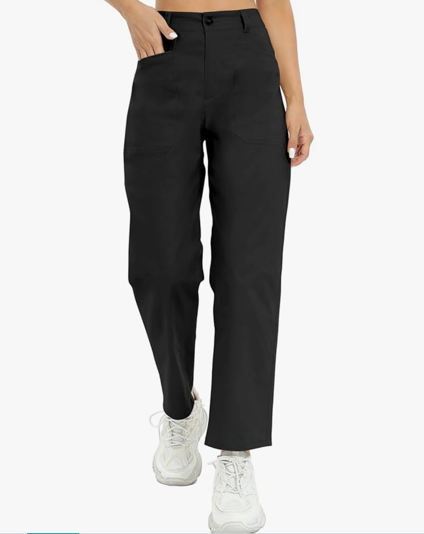 Lillusore Women's High Waist Relaxed Fit Work Pants Casual Hiking Pants with Pockets 10