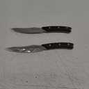 Steak Knives Set of 2, 4.8 Inch High End Japanese Style Fine Edge Meat Knife with Wood Handle, Damascus Pattern Full Tang Design, Super Sharp Dinner Knives with Exquisite Box, Cooking Gifts (Brown)