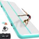 AKSPORT Gymnastics Air Mat Tumble Track Tumbling Mat Inflatable Floor Mats with Air Pump for Home Use/Tumble/Gym/Training/Cheerleading/Parkour/Beach/Park/Water (6.56ftx3.3ftx4inch, Mint Green)