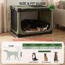 Veraste 42" L x 31" W x 31" H Collapsible Travel Dog Crate, Quick-Setup Portable Soft Dog Kennel for Large Dogs up to 90 lbs, 4-Door Foldable Travel Crate with Storage Bag, Green, XXL