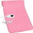 Deepsoon Heating Pad,Electric Heating Pads for Back,Neck,Moist Heating Pad for Abdomen Shoulder Knee Legs,Dry/Moist Heat&Auto Shut Off,Mother's Day Birthday for Men and Women,BabyPink,33x17 Inch