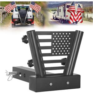 Heavy Duty Hitch Flag Pole Holder,Trailer Hitch Flag Pole Holder, Universal Flag Holder for Truck,Car, SUV, Pickup, Camper & Trailer,Compatible with 2" Trailer Receiver