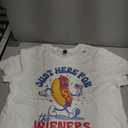 Hot Dog I'm Just Here For The Wieners Funny Fourth of July T-Shirt (White,XL)