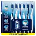 Oral-B Pro Health CrossAction Plaque Removal toothbrushes, 6 Count Toothbrush Soft, Deep Reach in Tight Spaces, Tongue Scraper Tooth Brush, Plaque Fighter, Gentle on Teeth, Gum stimulators
