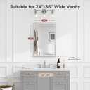 USHOWER 24x36 Inch Brushed Nickel Bathroom Mirrors for Over Sink