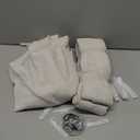 Pinch Pleated Linen Curtains 102 Inches Long 2 Panels Set for Living Room Bedroom Farmhouse Burlap Back Tab Pinch Pleat Drapes Ceiling Floor Window Curtains 102 Inch Length Gray Beige Tan Neutral