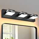 LED Modern Bathroom Vanity Light Fixtures 3-Light 5CCT Dimmable Matte Black Vanity Lights for Bathroom Lighting Fixtures Over Mirror, with 350 Rotatable Acrylic Heads, 22-inch
