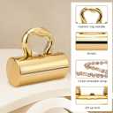 Acrylic Clutch Bag, Acrylic Purse for Women with Removable Strap and Lift-Up Lock, Gold Clutch Purses for Women