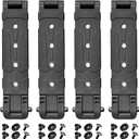 JR 3" Molle Clips 4-Pack, Molle Attachment Clips with Mounting Hardware for Vests, Backpacks, Pouches, Holsters, Locking Belt Clips Black, 3'' Clip Adapter (Pair with Mounting Hardware)