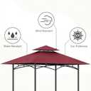 Grill Gazebo Replacement Canopy Top, 5'x8' Double Tiered Replacement Canopy Roof, Grill Shelter Cover Roof Fit for Gazebo Model L-GG001PST-F (Red)