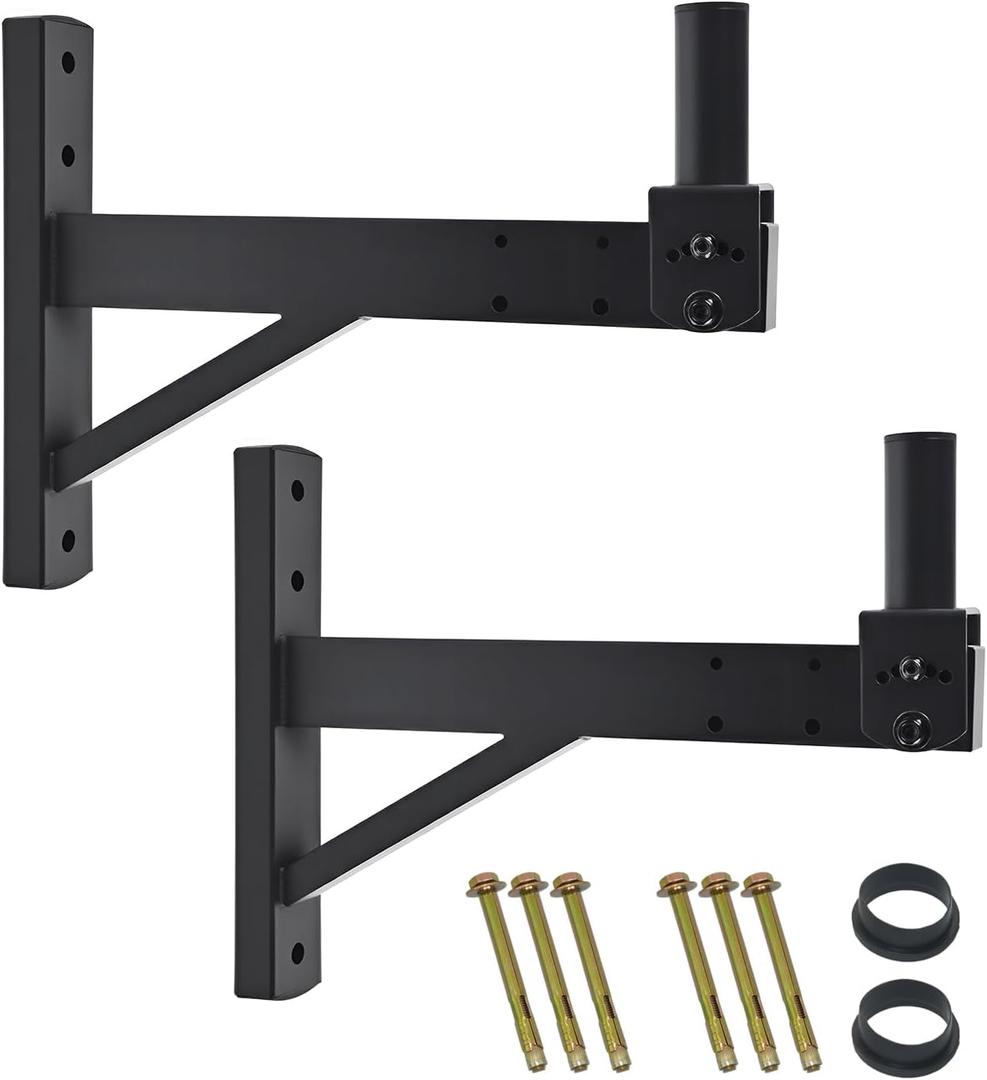 Speaker Wall Mount,Wall Speaker Mount Brackets for Professional Audio,PA Speakers,Hold up to 100lbs,DX-319(2 Packs Black)