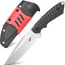 Eafengrow EF162 Fixed Blade Knife AUS-8 Steel Blade G10 Handle Full Tang Compact EDC Tool Fix Knifes for Outdoor Camping Survival (silver)