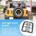 1Pair Tail Light Cover for Ford Bronco 2021-2025 Rear Light Guard Lamps Protector Tail Light Protector Trim Cover ABS Black(Not Fit for Bronco Sport)