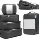 6-Pack Large Compression Packing Cubes for Travel - Lightweight Compression Packing Cube Set, Water-Resistant Luggage Organizer Bags & Suitcase Organizers, Travel Cubes for Carry-On, Checked Luggage (Charcoal)