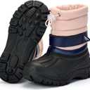 Azooken Kid's Snow Boots Winter Waterproof Slip Resistant Cold Weather Shoes(Little Kid/Big Kid) (Pink)